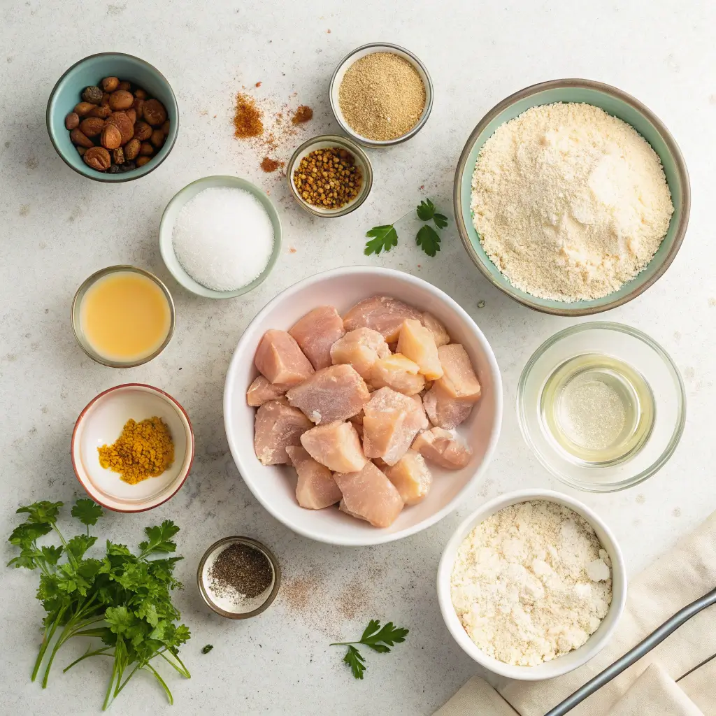 Ingredients for crispy honey chicken recipe